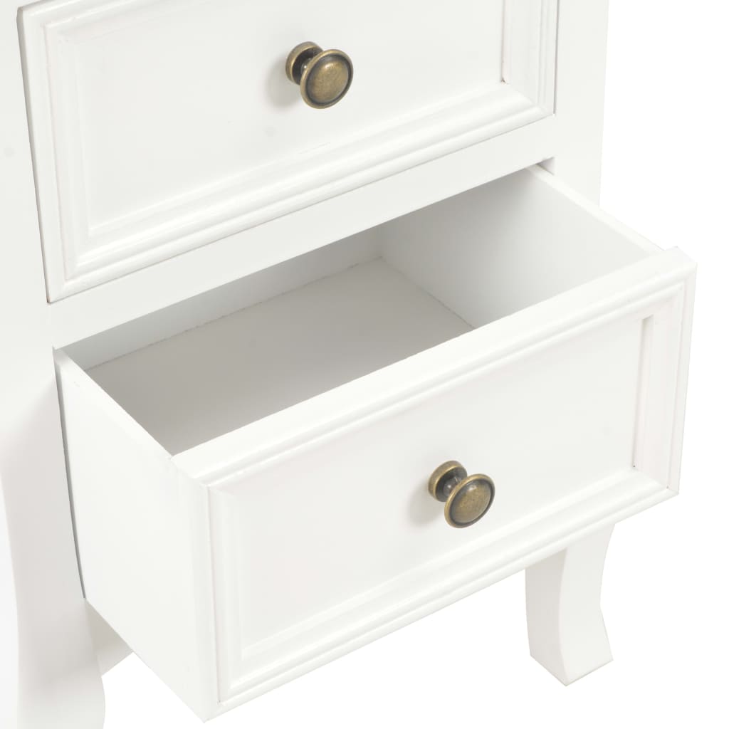 Tables de chevet 2 pcs blanc 35x30x49 cm MDF - XIOS
