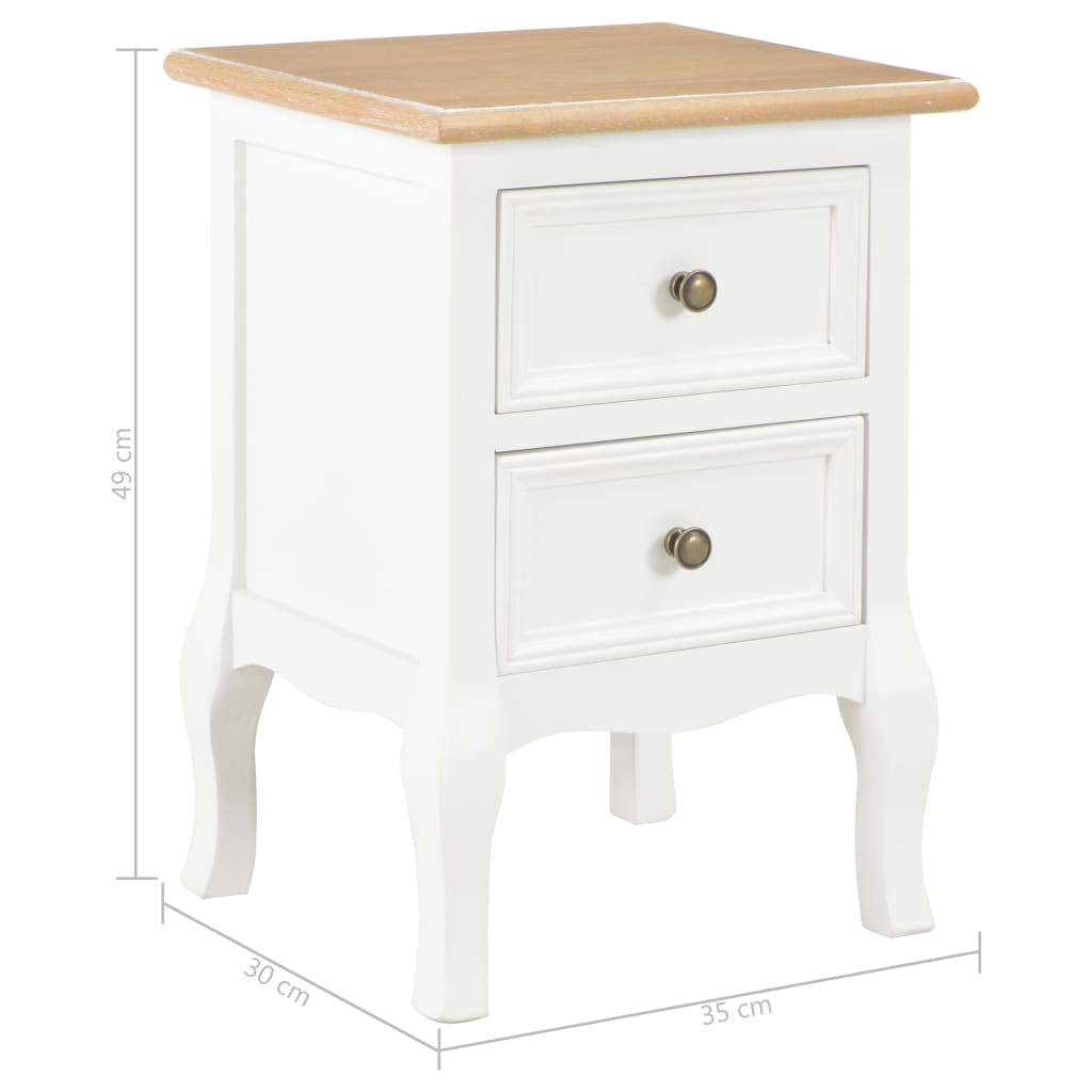 Tables de chevet 2 pcs blanc 35x30x49 cm MDF - XIOS