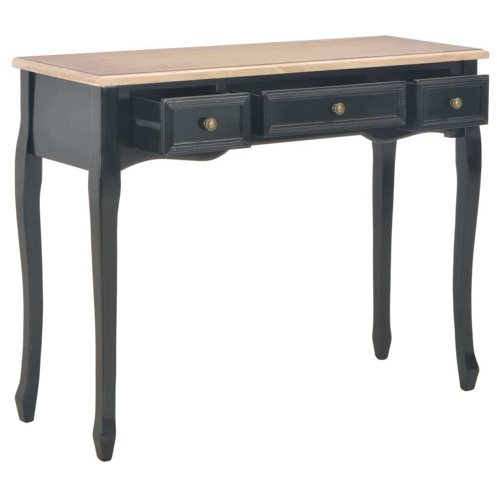 Table de console et coiffeuse avec 3 tiroirs Noir - XIOS