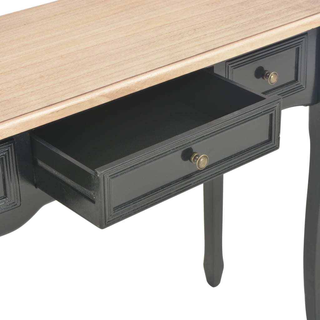 Table de console et coiffeuse avec 3 tiroirs Noir - XIOS