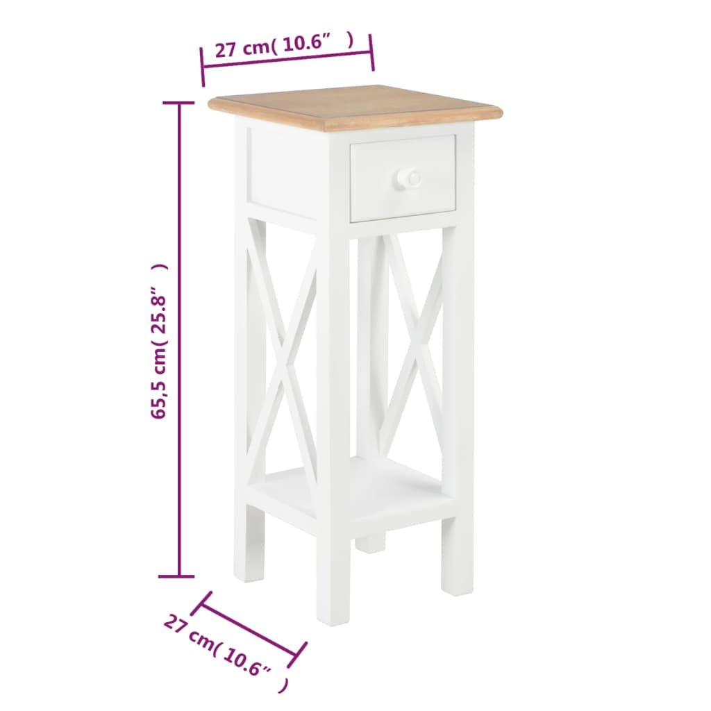 Table d'appoint Blanc 27 x 27 x 65,5 cm Bois - XIOS