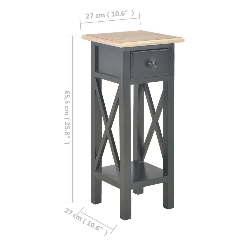 Table d'appoint Noir 27 x 27 x 65,5 cm Bois - XIOS