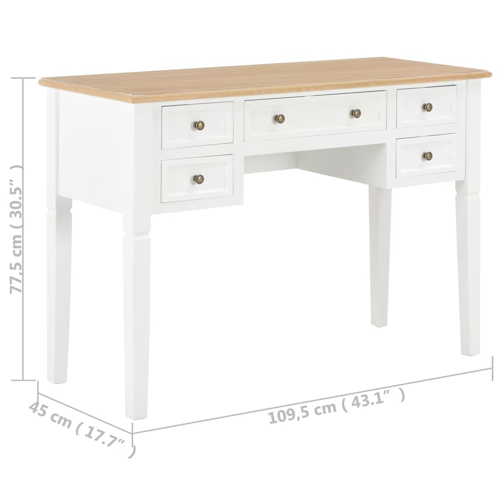 Bureau Blanc 109,5 x 45 x 77,5 cm Bois - XIOS