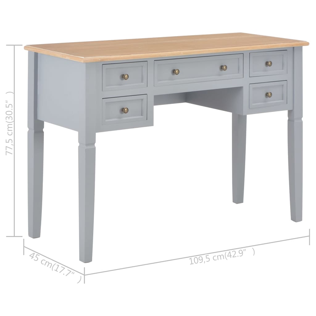 Bureau Gris 109,5 x 45 x 77,5 cm Bois - XIOS