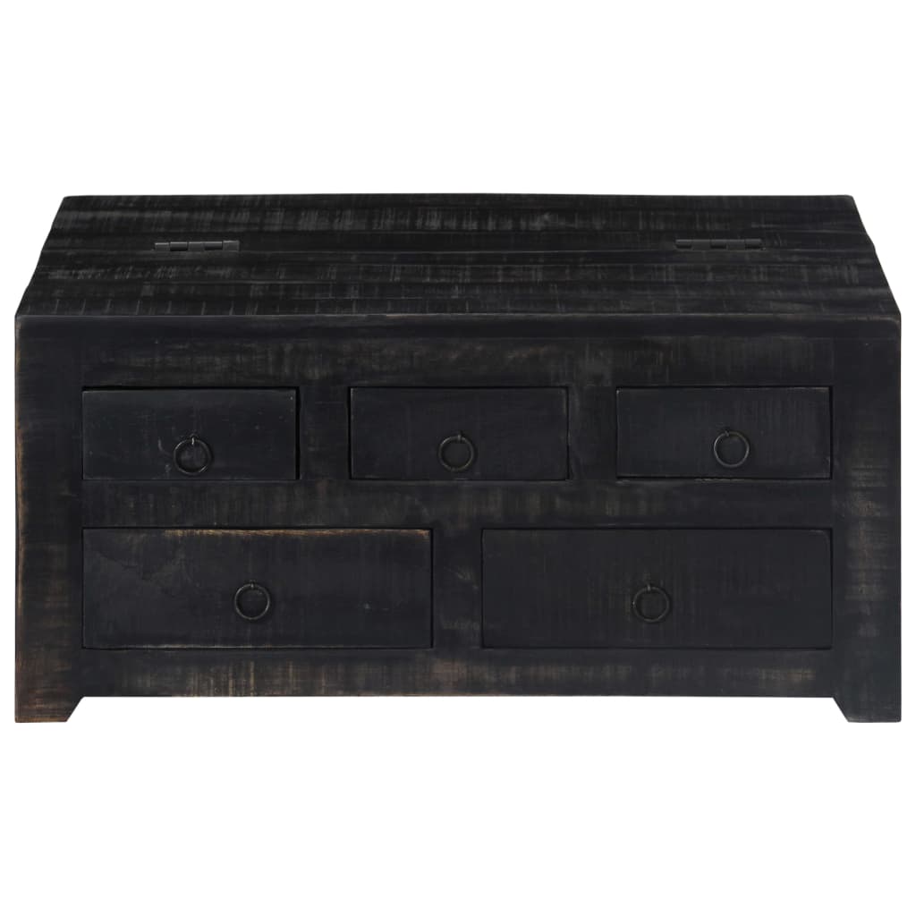 Table basse Noir 65x65x30 cm Bois de manguier massif - XIOS