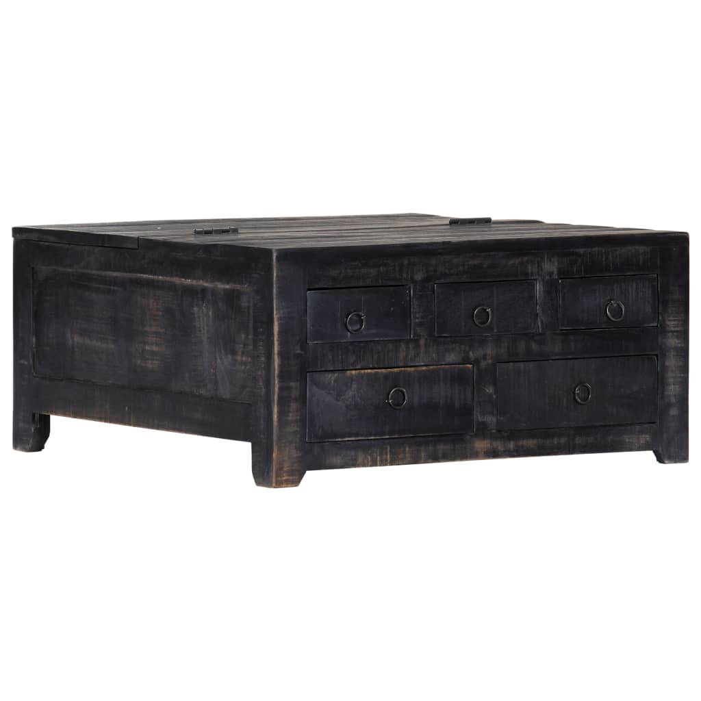Table basse Noir 65x65x30 cm Bois de manguier massif - XIOS