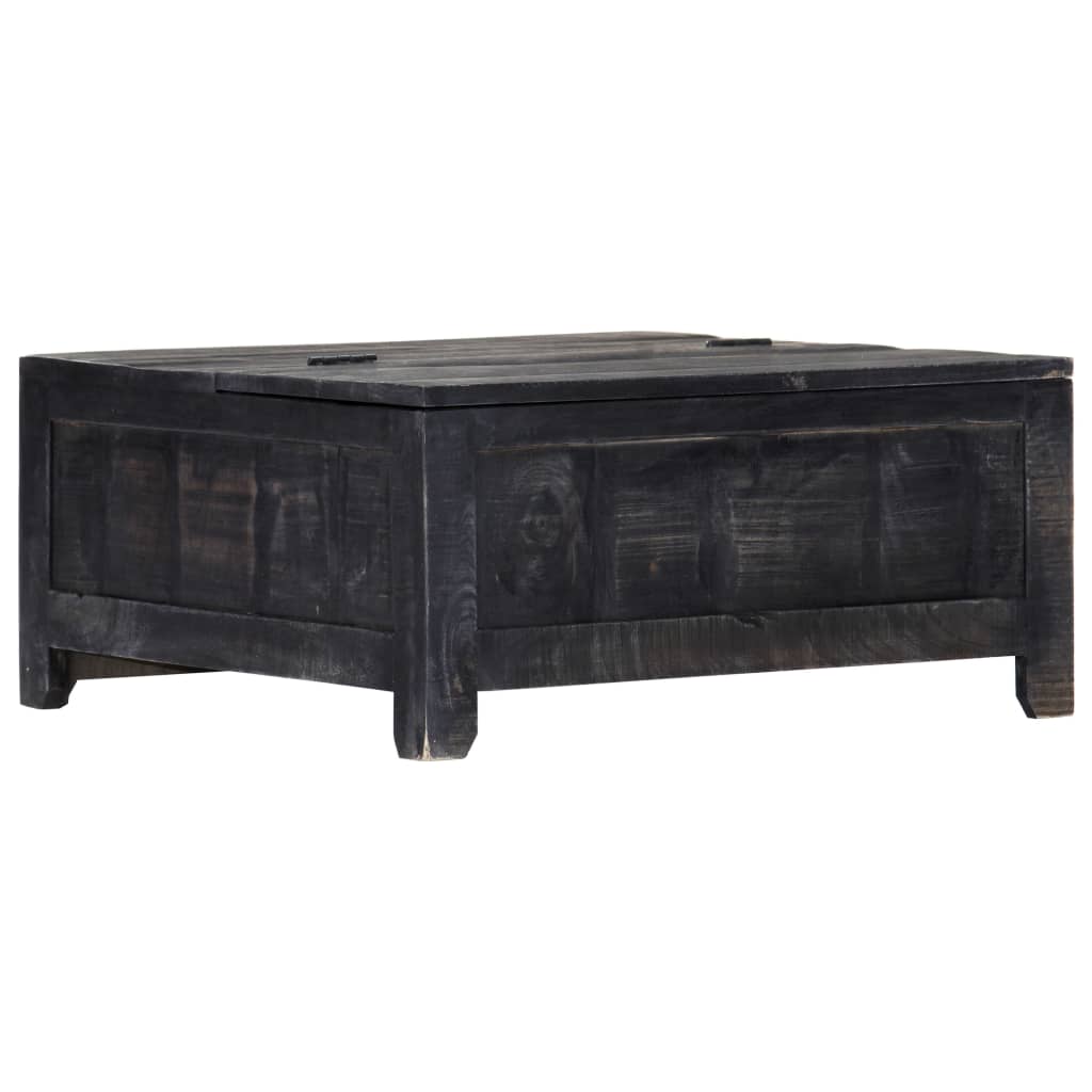 Table basse Noir 65x65x30 cm Bois de manguier massif - XIOS