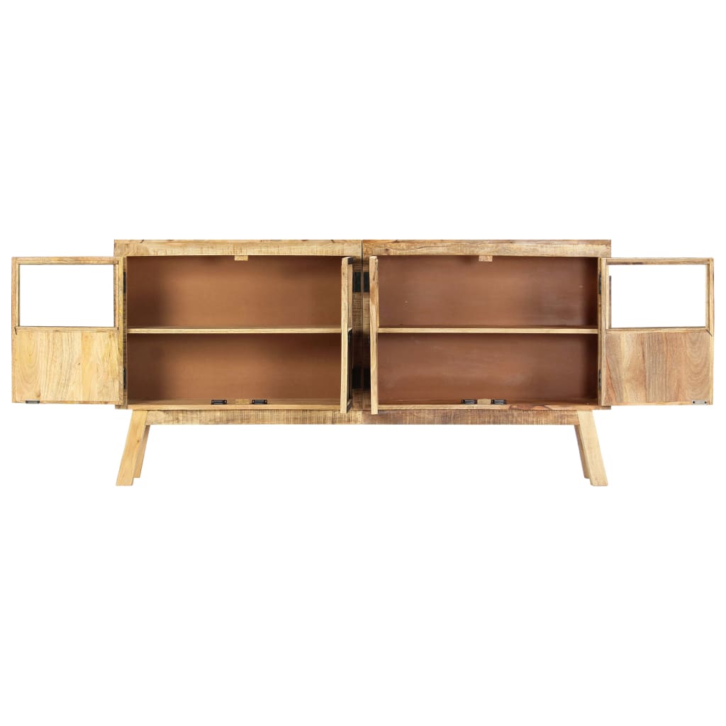 Buffet Marron et noir 160x30x80 cm Bois de manguier solide brut - XIOS