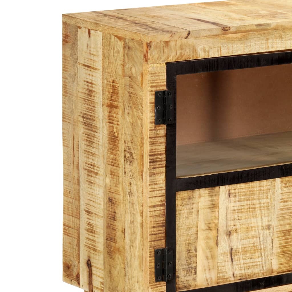 Buffet Marron et noir 160x30x80 cm Bois de manguier solide brut - XIOS