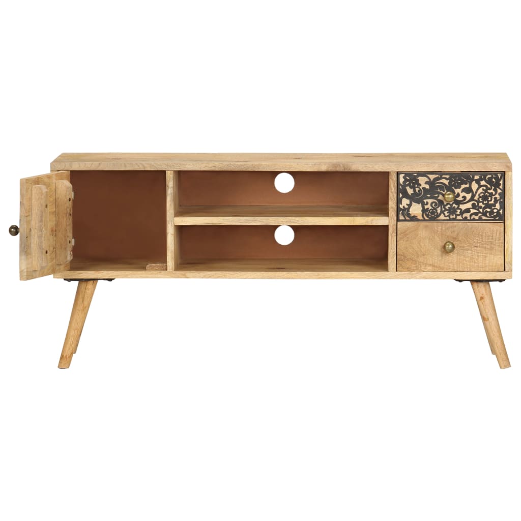 Meuble TV 100x30x45 cm bois massif de manguier - XIOS