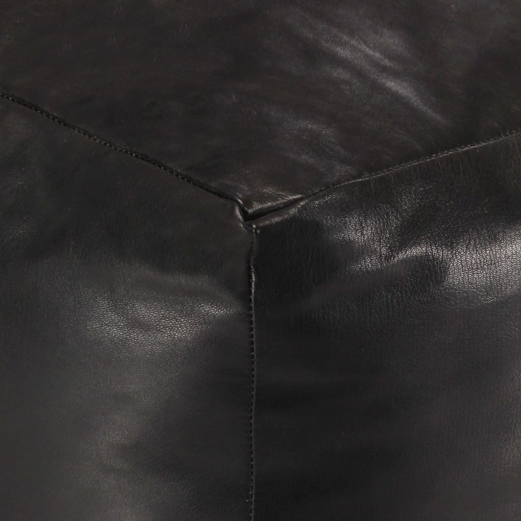 Pouf 40 x 40 x 40 cm Noir Cuir véritable de chèvre - XIOS