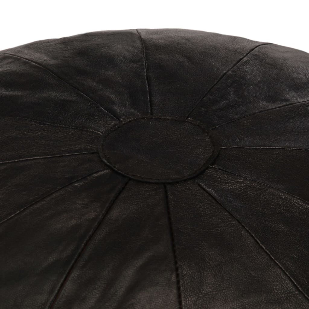 Pouf 40 x 35 cm Noir Cuir véritable de chèvre - XIOS