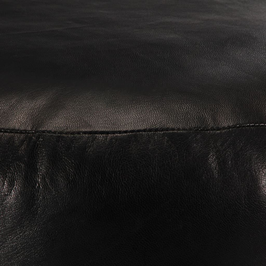 Pouf 60 x 30 cm Noir Cuir véritable de chèvre - XIOS