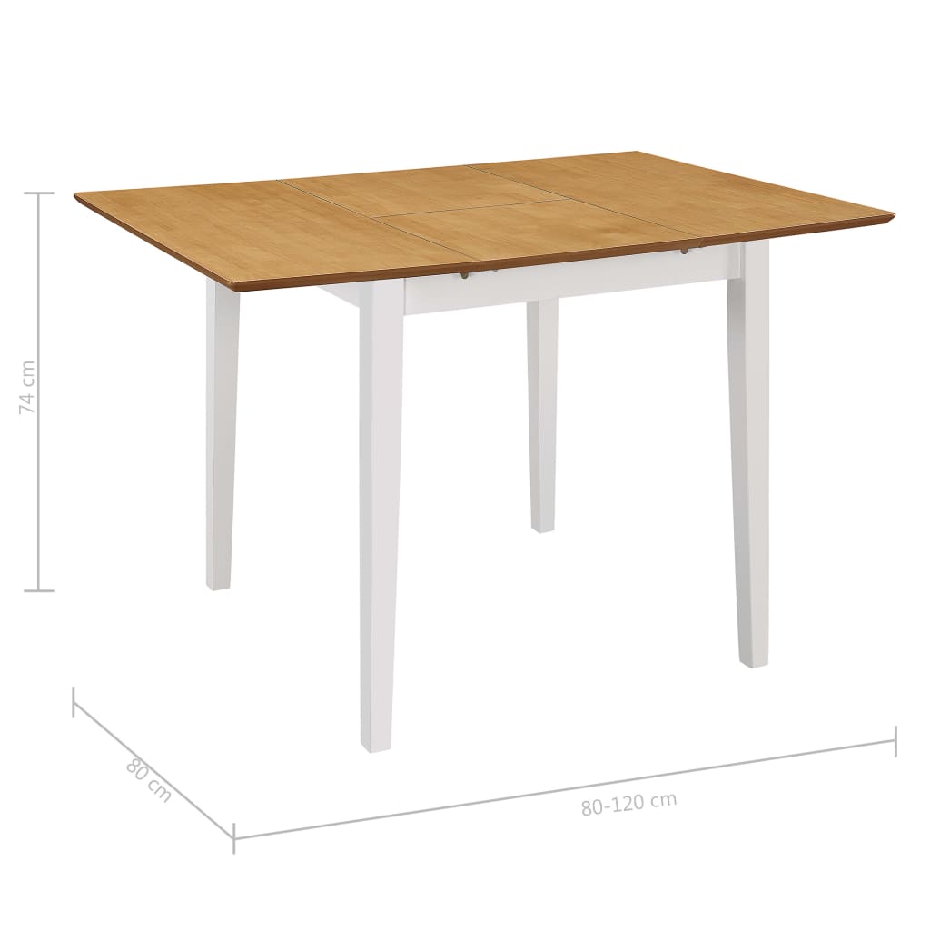 Table à manger extensible Blanc (80-120)x80x74 cm MDF - XIOS