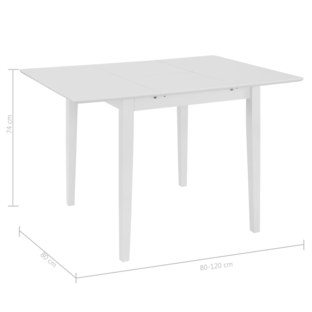 Table à manger extensible Blanc (80-120)x80x74 cm MDF - XIOS