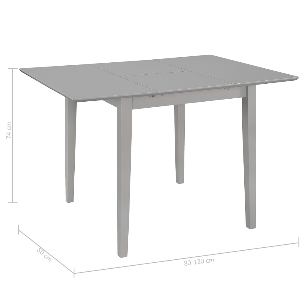 Table à dîner extensible Gris (80-120) x 80 x 74 cm MDF - XIOS