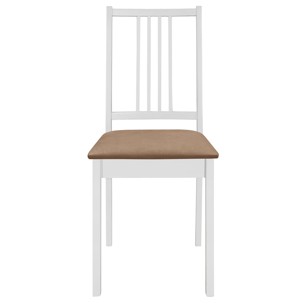 Chaises à manger avec coussins lot de 2 blanc bois solide - XIOS