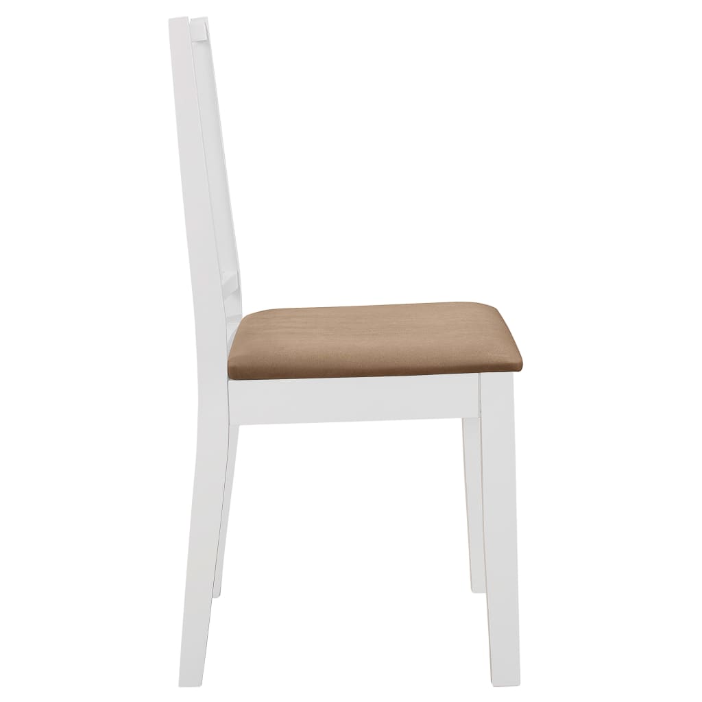 Chaises à manger avec coussins lot de 2 blanc bois solide - XIOS