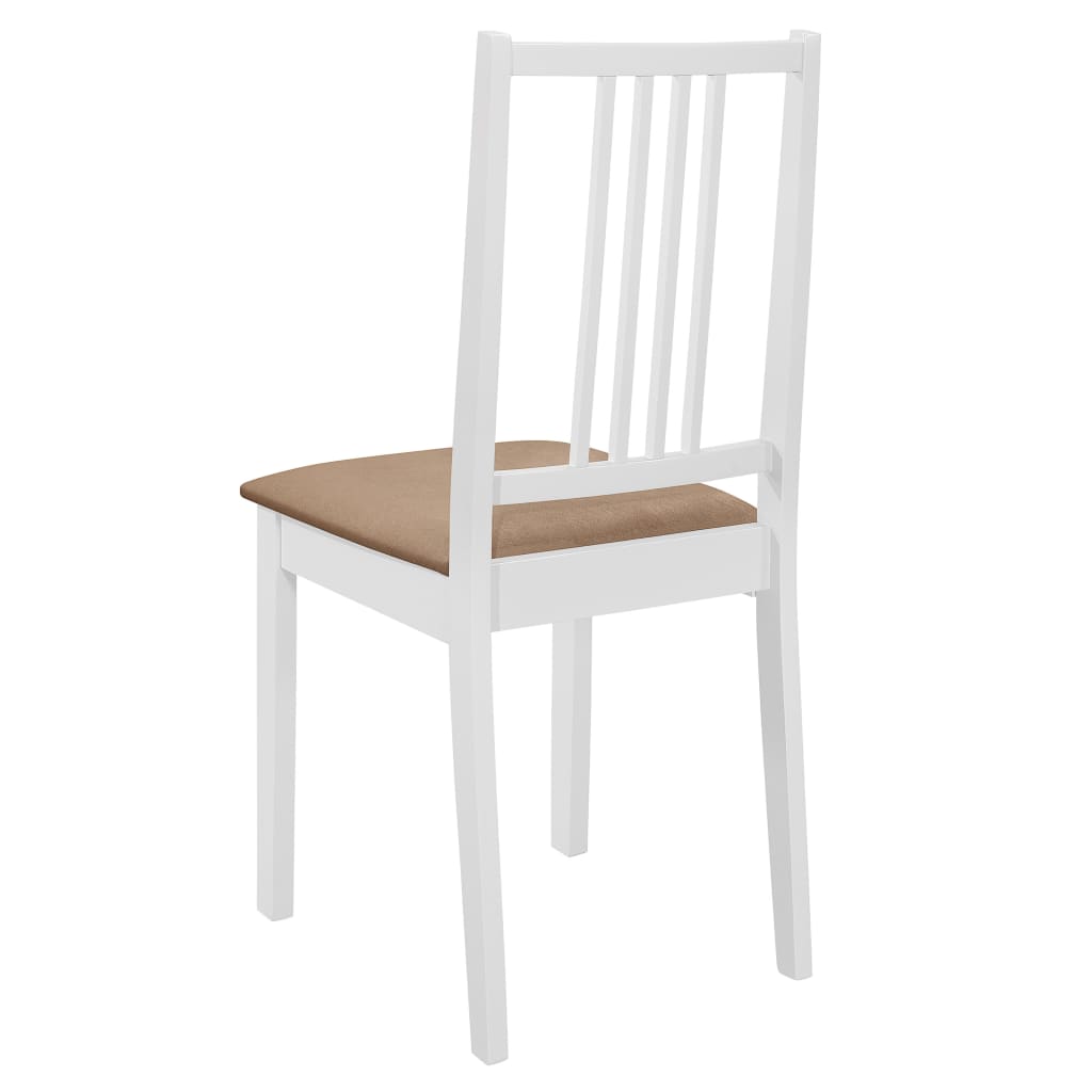 Chaises à manger avec coussins lot de 4 blanc bois solide - XIOS
