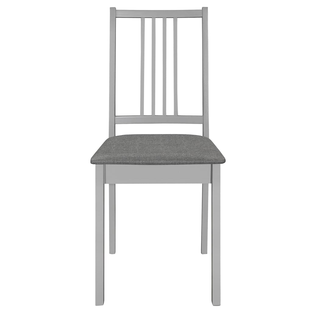 Chaises à manger avec coussins lot de 2 gris bois solide - XIOS