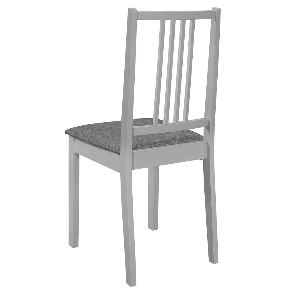 Chaises à manger avec coussins lot de 2 gris bois solide - XIOS