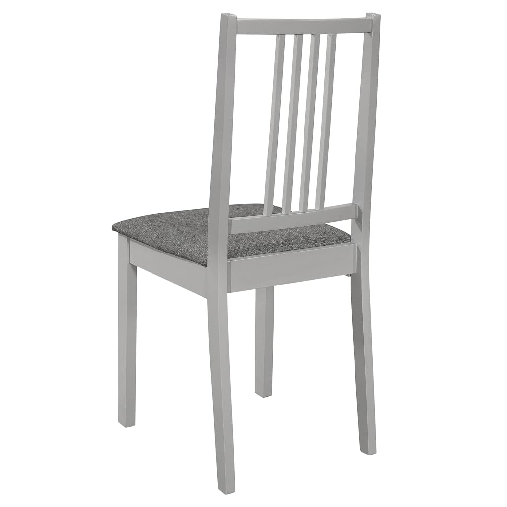 Chaises à manger avec coussins lot de 4 gris bois solide - XIOS