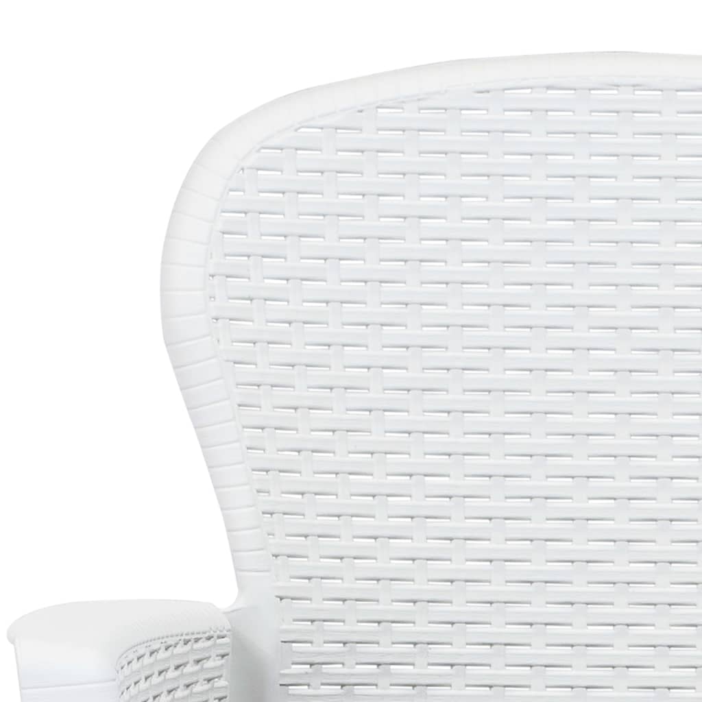 Ensemble de bistro 3 pcs Plastique Blanc Aspect de rotin