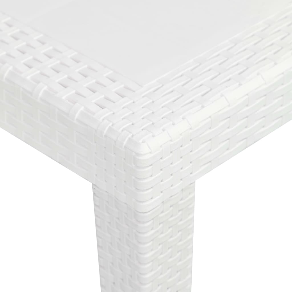Ensemble à manger d'extérieur 5pcs Plastique Blanc Aspect rotin