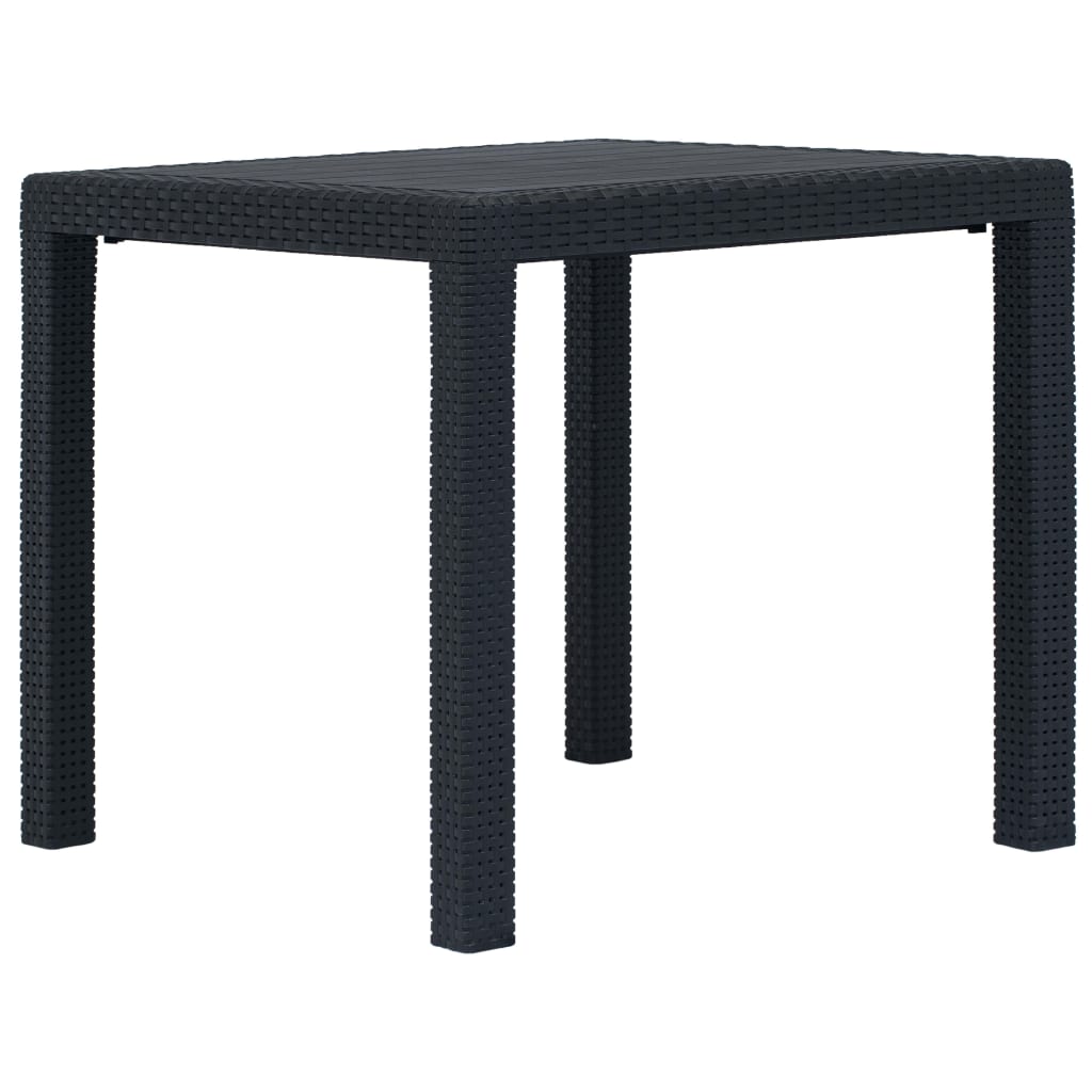 Ensemble de bistro 3 pcs Plastique Anthracite Aspect de rotin