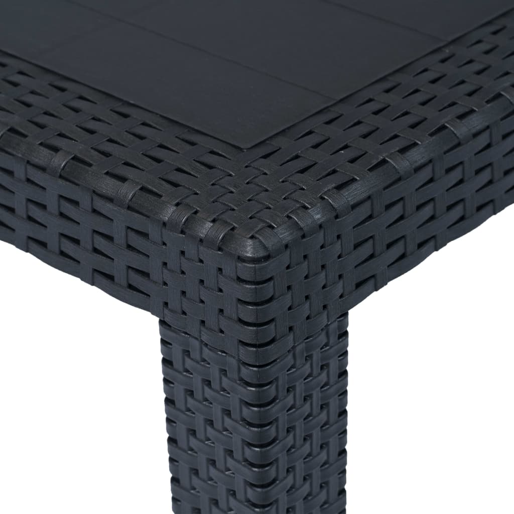 Ensemble de bistro 3 pcs Plastique Anthracite Aspect de rotin