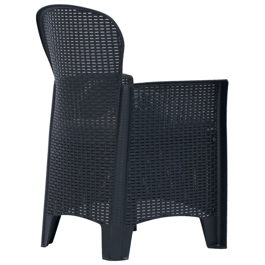 Ensemble à manger d'extérieur 5 pcs Plastique Aspect de rotin