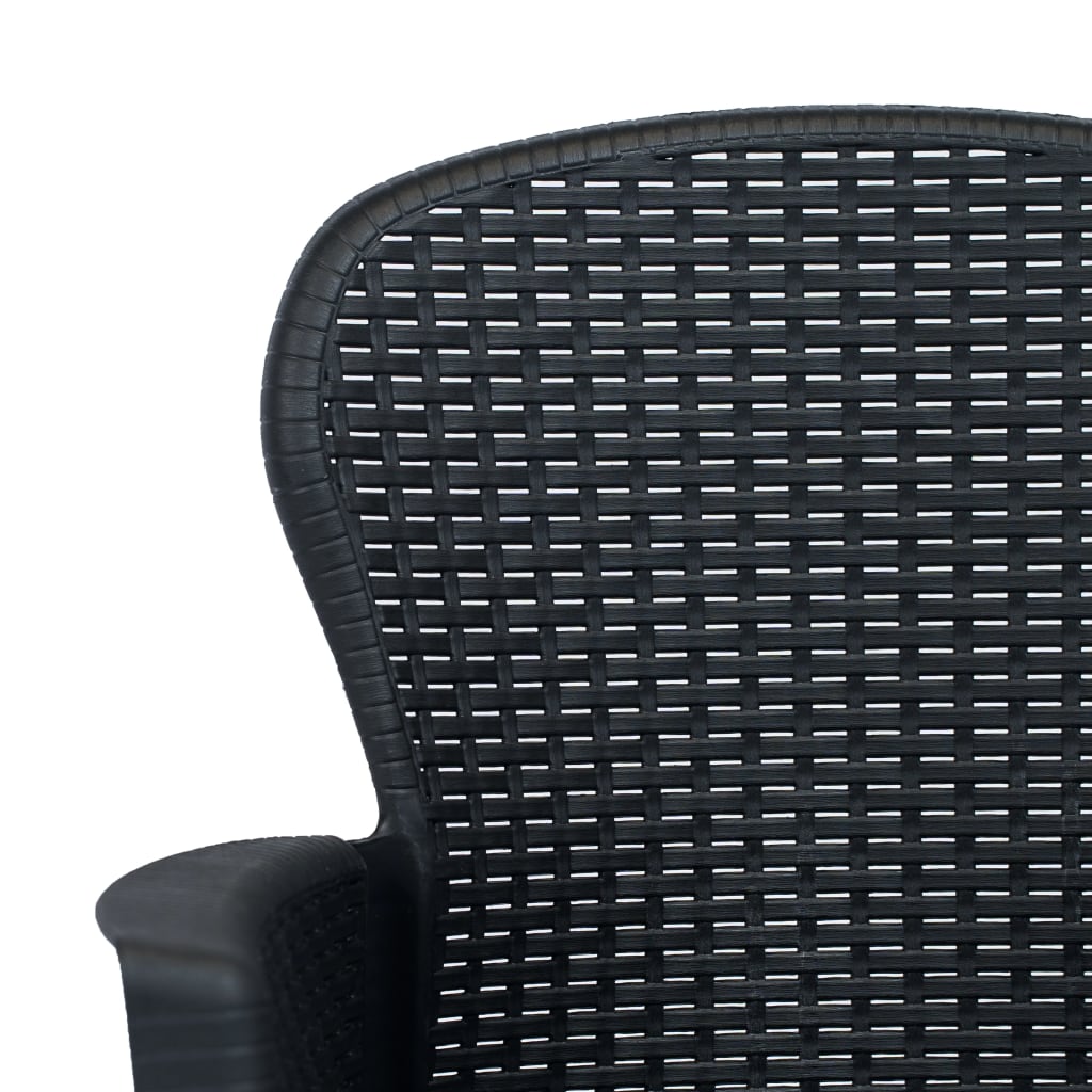 Ensemble à manger d'extérieur 5 pcs Plastique Aspect de rotin