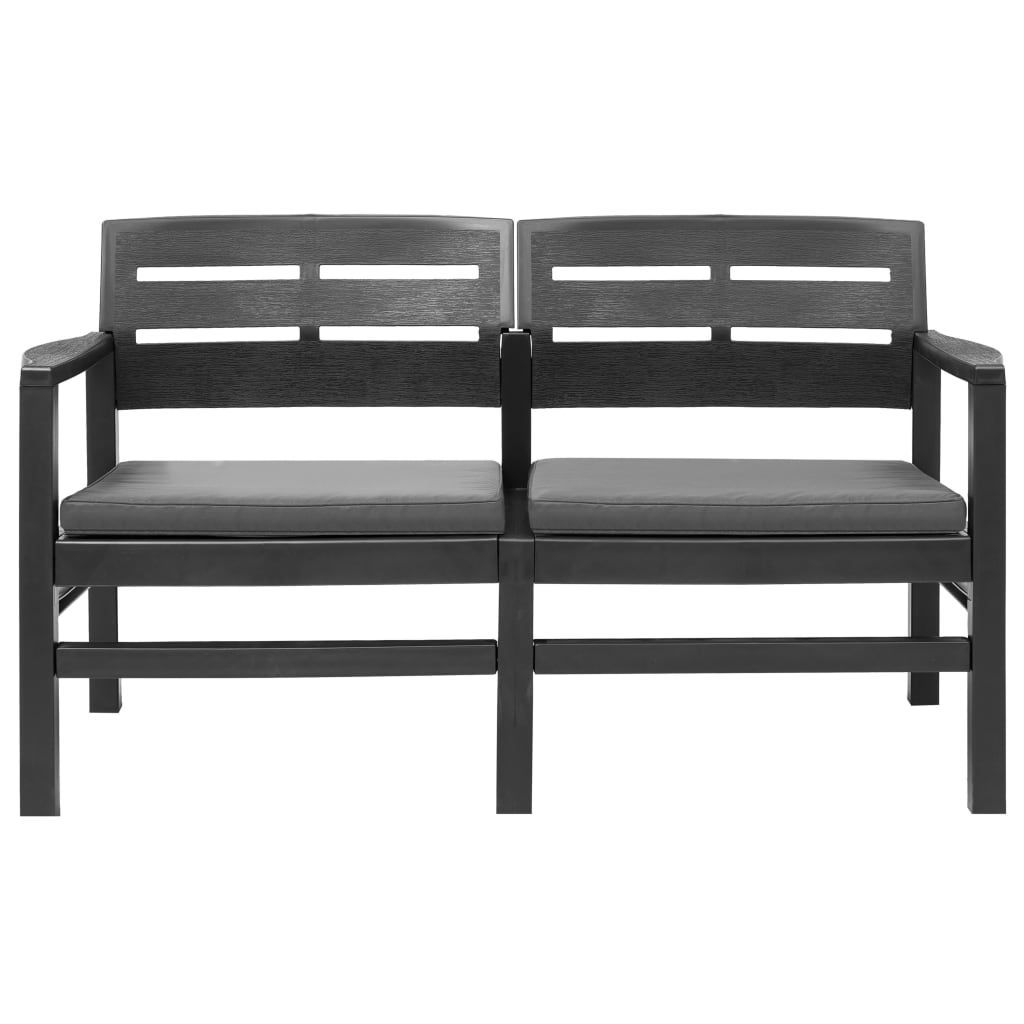 Salon de jardin 4 pcs plastique anthracite