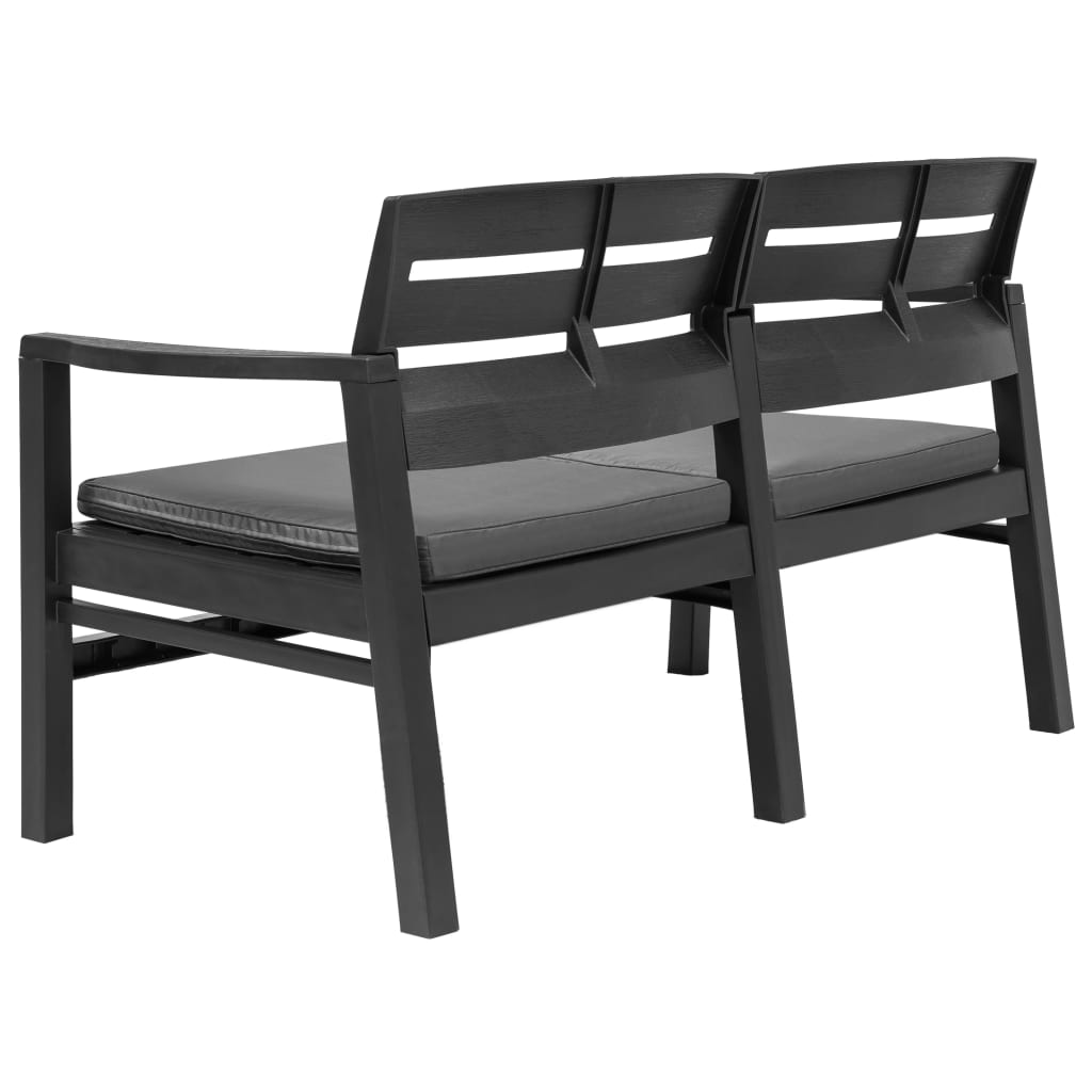 Salon de jardin 4 pcs plastique anthracite