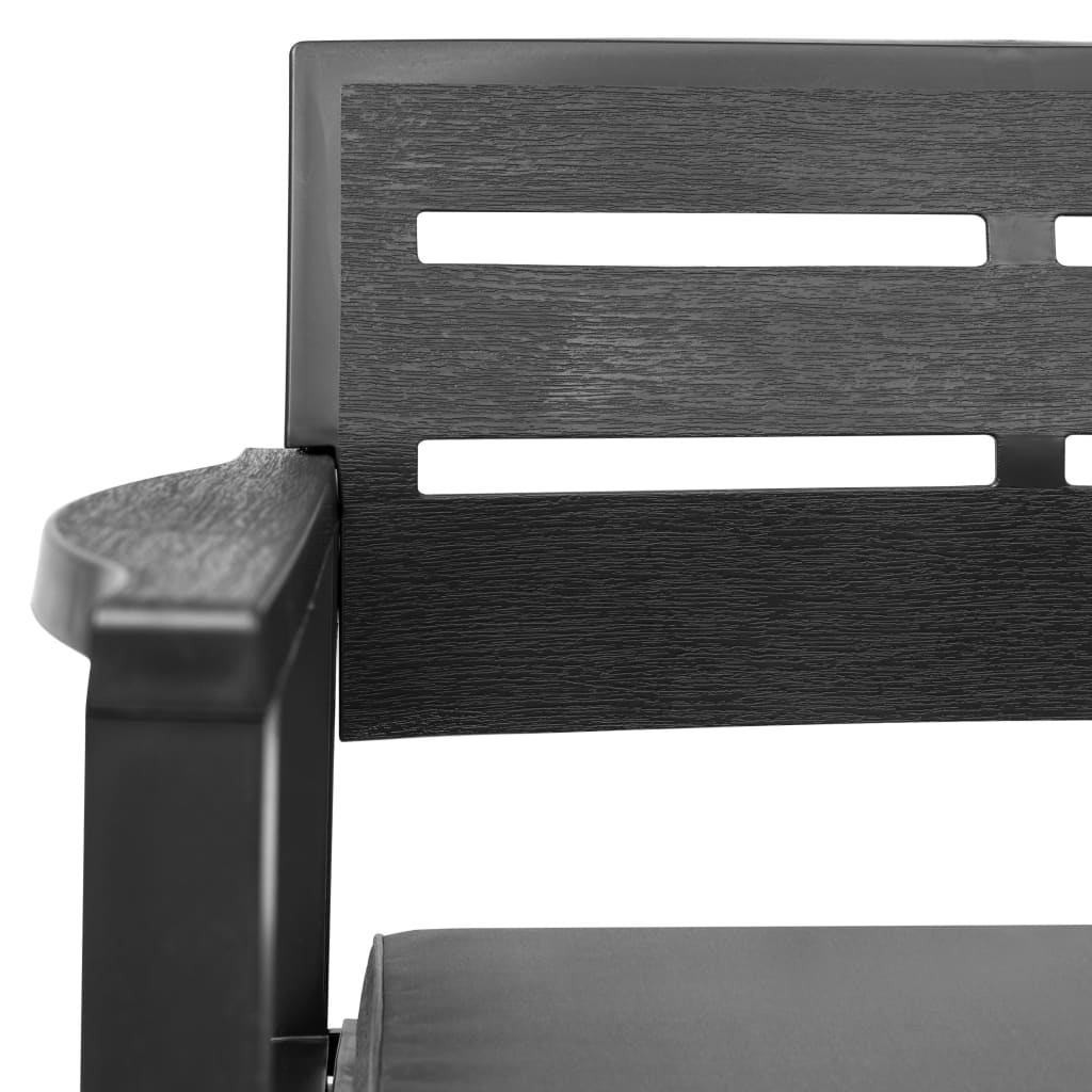Salon de jardin 4 pcs plastique anthracite