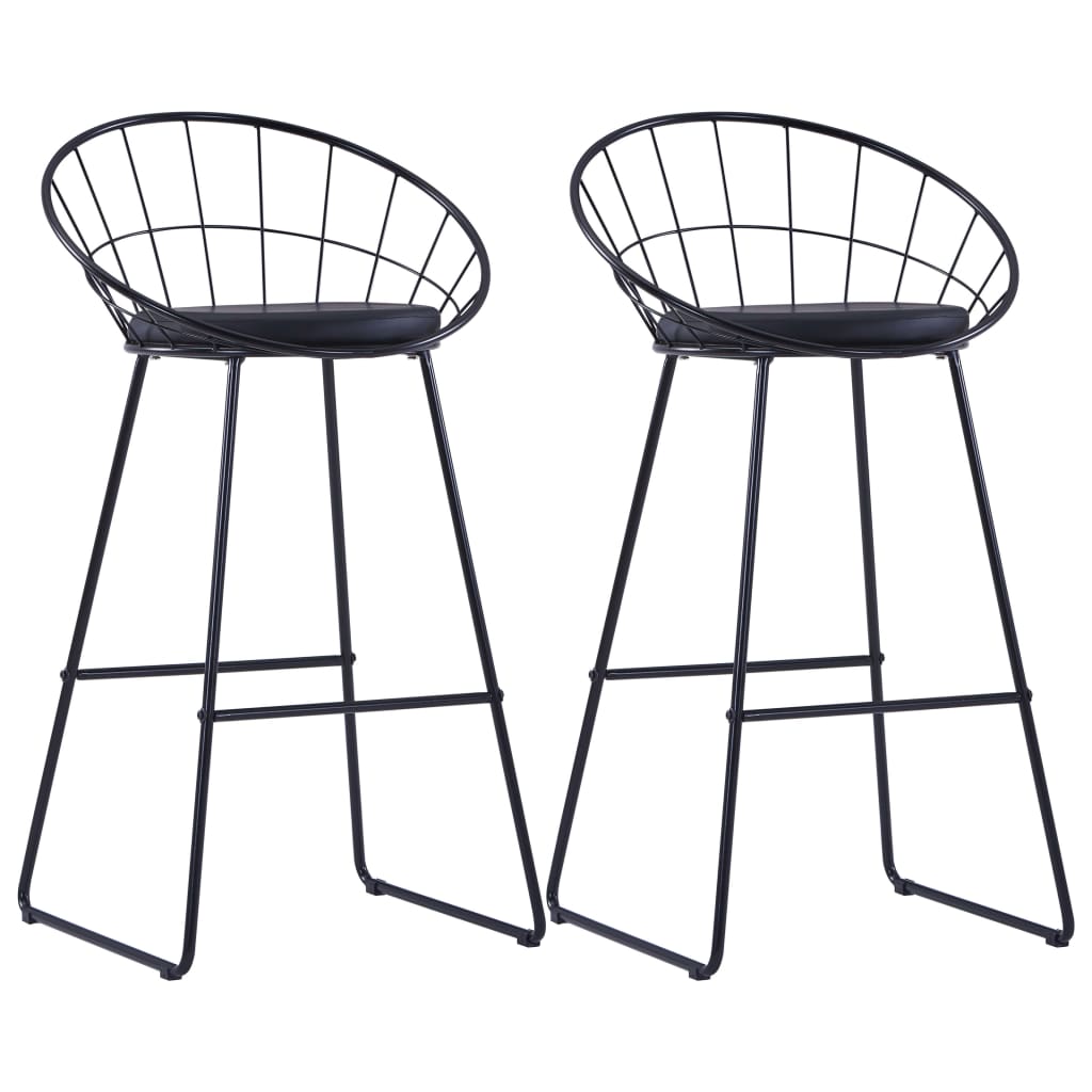 Chaises de bar lot de 2 noir similicuir - XIOS