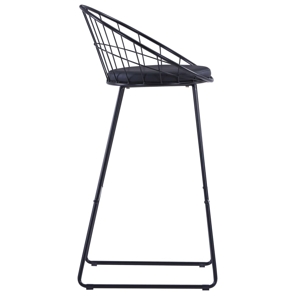 Chaises de bar lot de 2 noir similicuir - XIOS