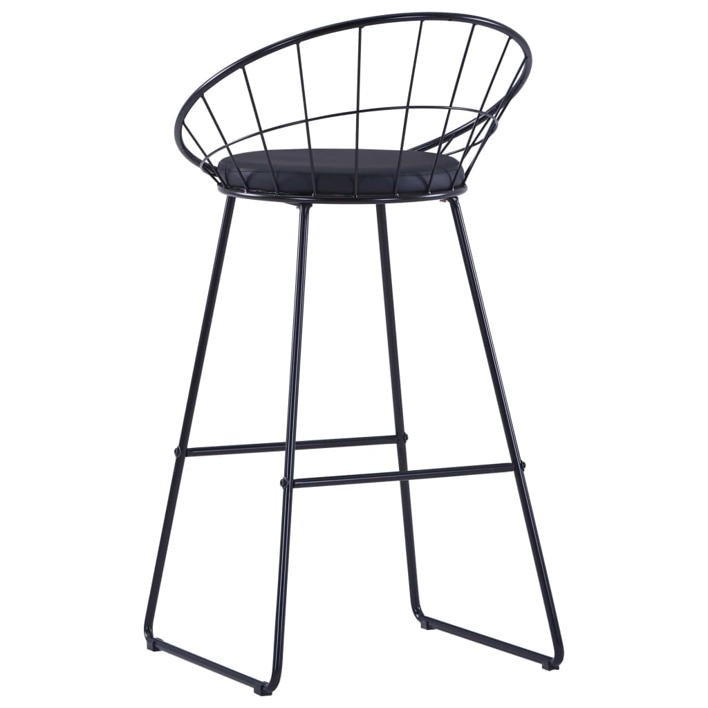 Chaises de bar lot de 2 noir similicuir - XIOS