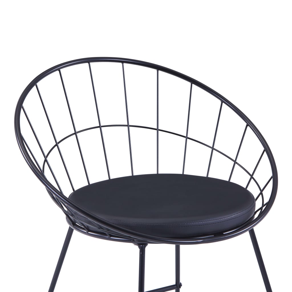 Chaises de bar lot de 2 noir similicuir - XIOS