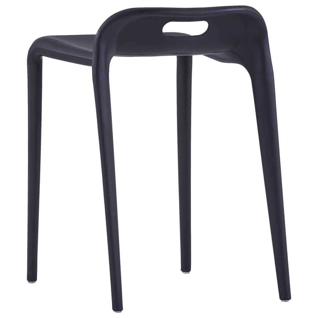 Tabourets empilables lot de 4 noir plastique - XIOS