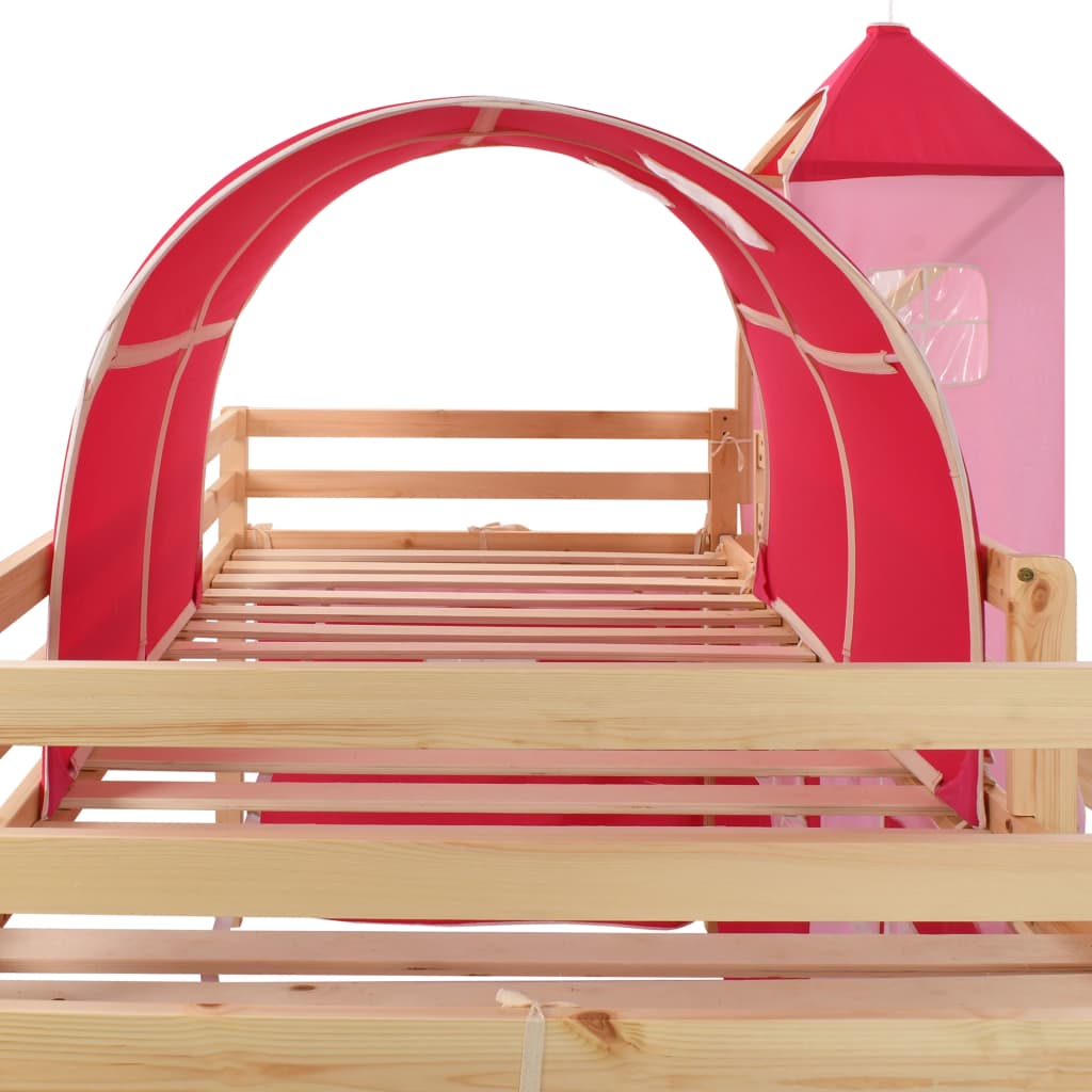 Lit mezzanine d'enfants avec toboggan et échelle Pin 208x230 cm - XIOS