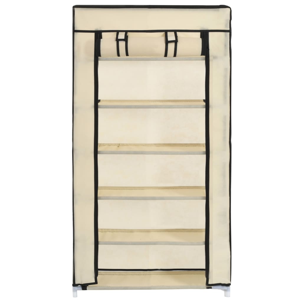 Armoire à chaussures avec housse Crème 58x28x106 cm Tissu - XIOS