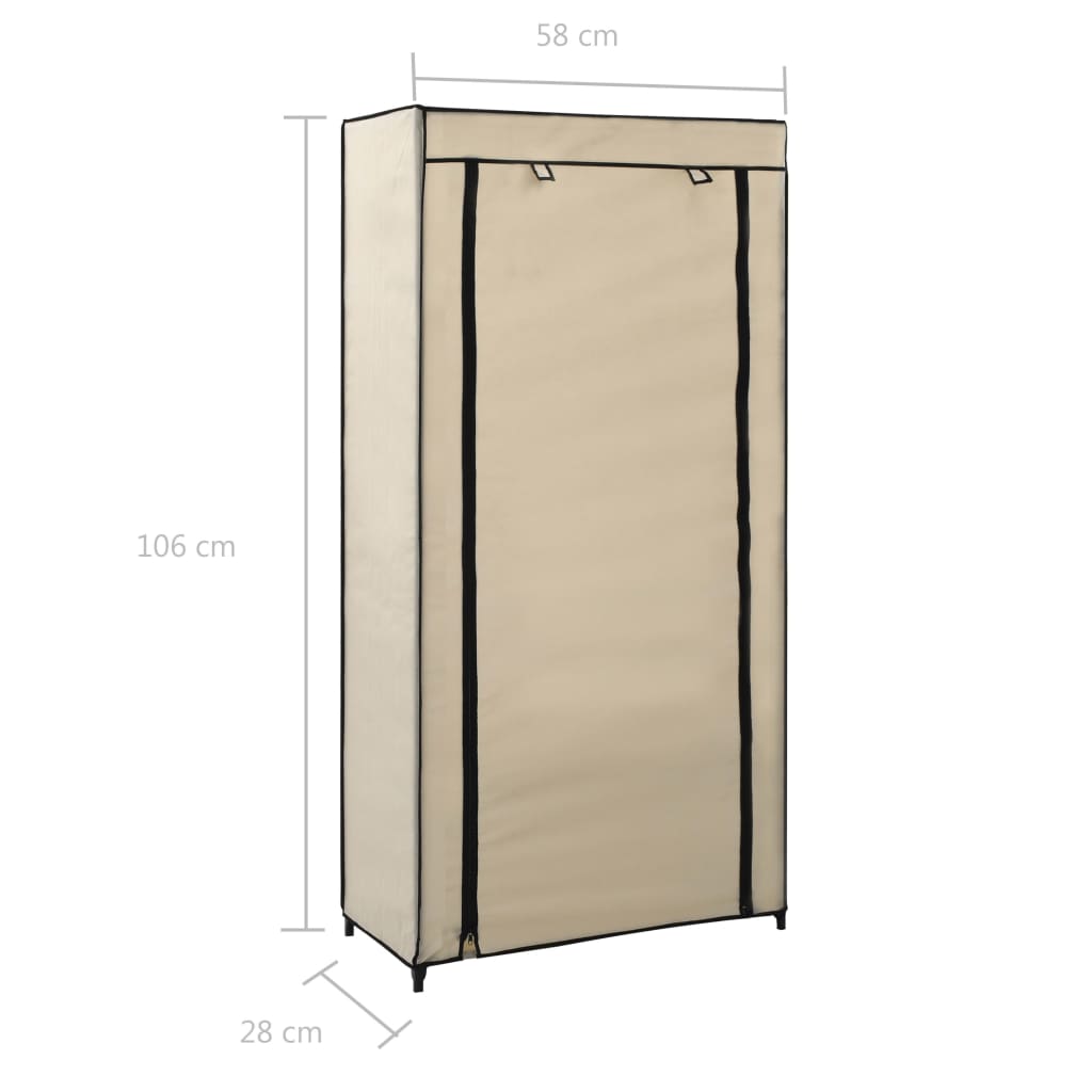 Armoire à chaussures avec housse Crème 58x28x106 cm Tissu - XIOS