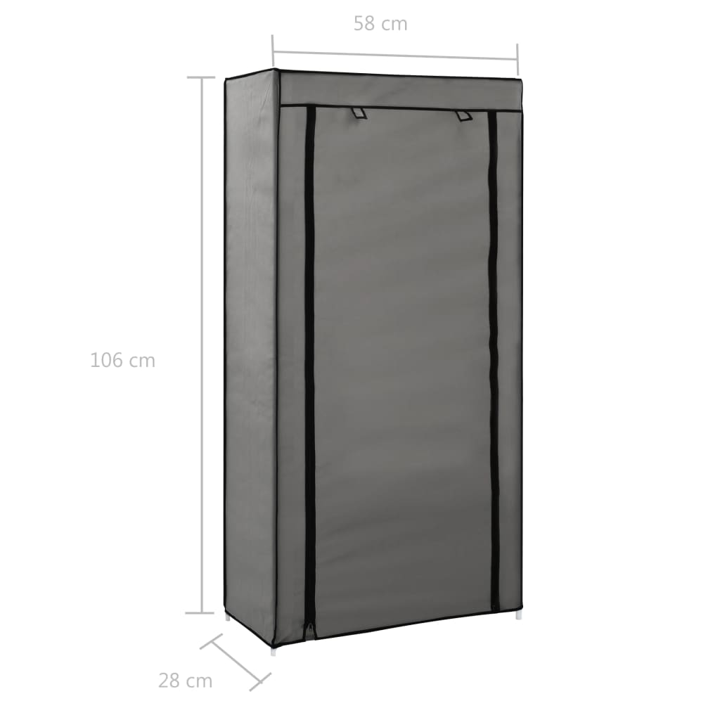 Armoire à chaussures avec housse Gris 58x28x106 cm Tissu - XIOS