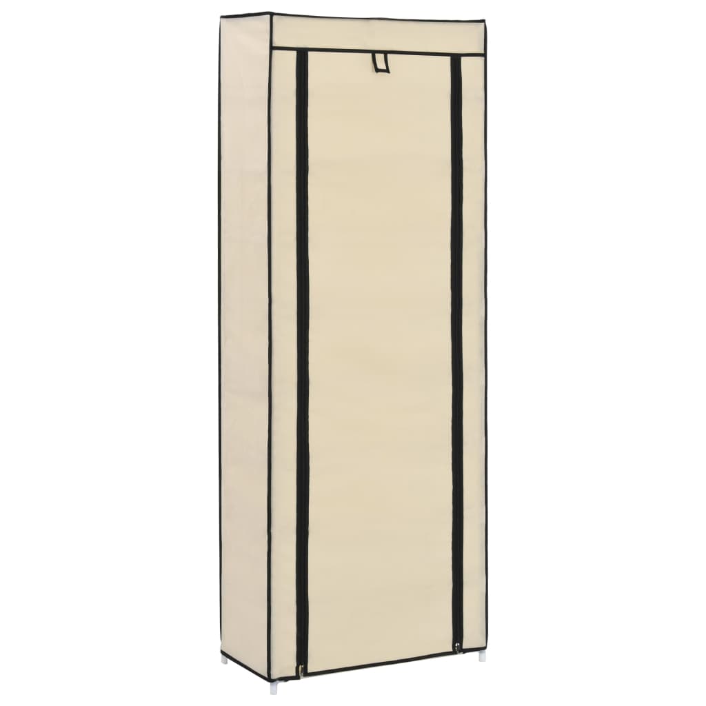 Armoire à chaussures avec housse Crème 57x29x162 cm Tissu - XIOS