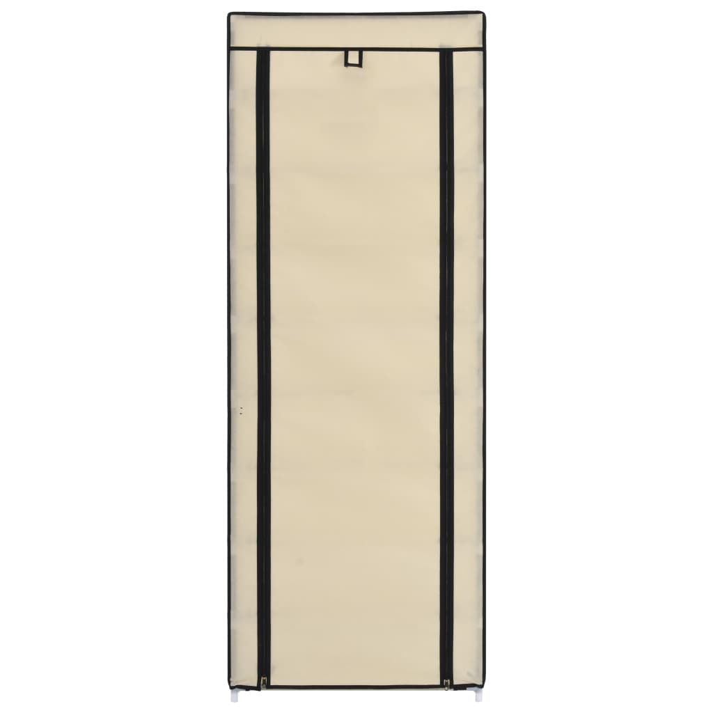 Armoire à chaussures avec housse Crème 57x29x162 cm Tissu - XIOS