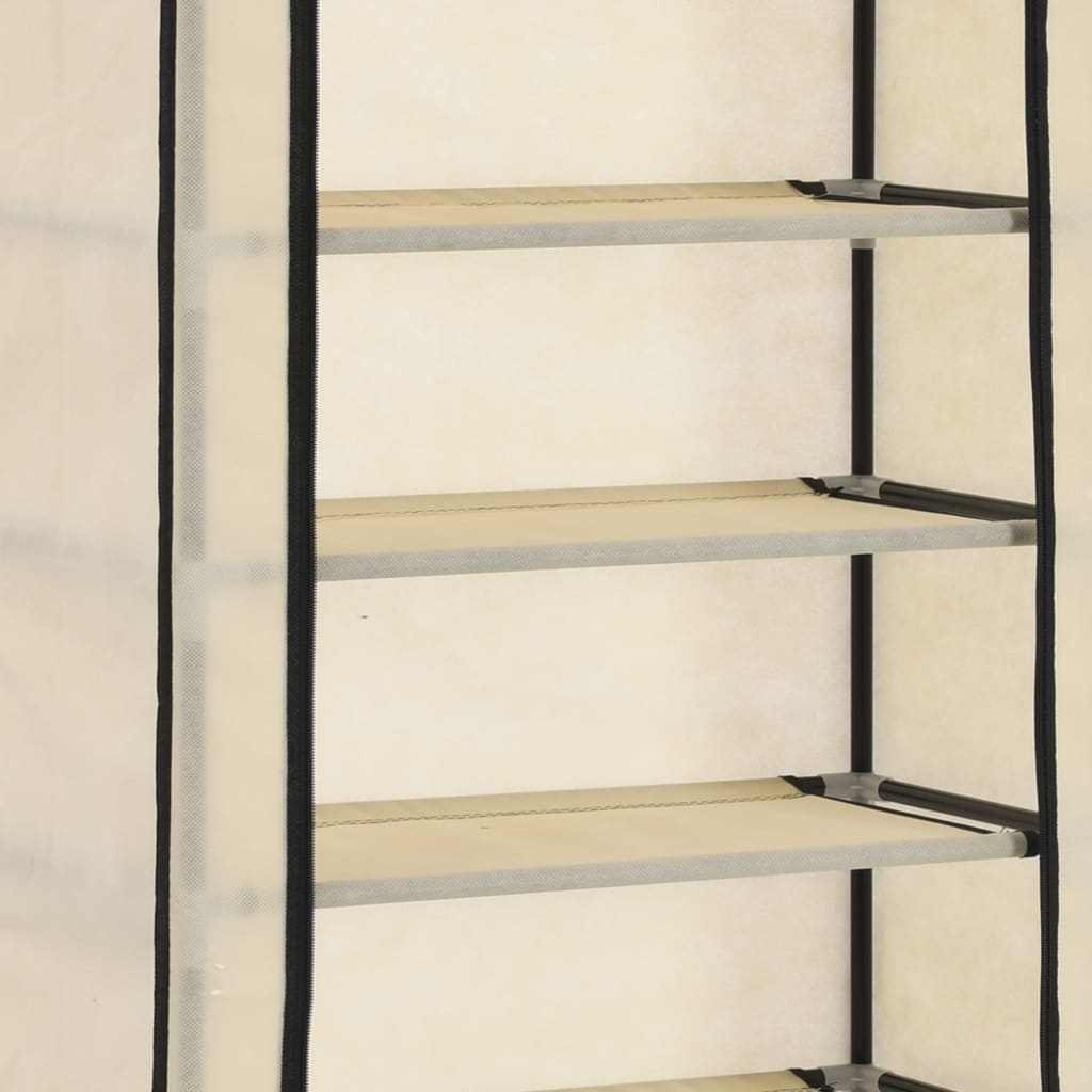 Armoire à chaussures avec housse Crème 57x29x162 cm Tissu - XIOS