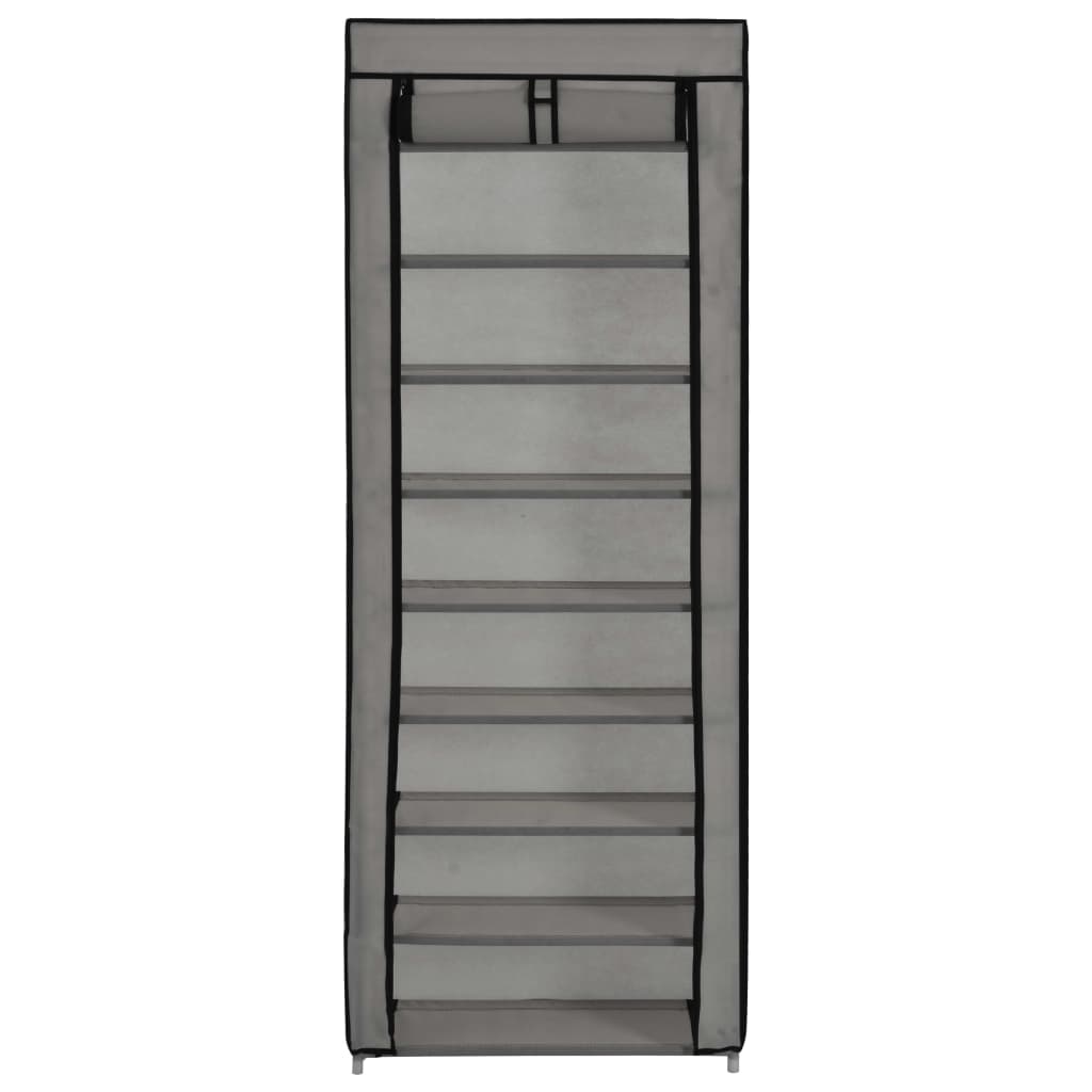 Armoire à chaussures avec housse Gris 57x29x162 cm Tissu - XIOS
