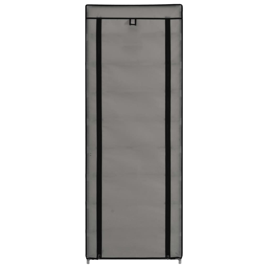 Armoire à chaussures avec housse Gris 57x29x162 cm Tissu - XIOS