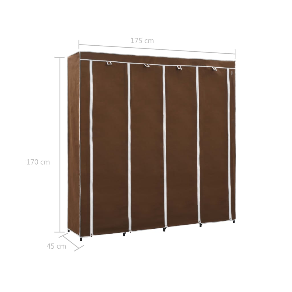 Garde-robe avec 4 compartiments Marron 175x45x170 cm - XIOS
